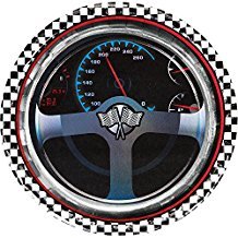 Car Racing Party Supply Bundle for 16 Guests - Includes Plates, Napkins, Tablecover, Cups, Forks, Centerpiece, Hanging Decorations and Invitations