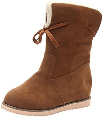 Womens Low Wedge Biker Ankle Boots Trim Flat Ankle Warm Martin Shoes Brown by Topunder