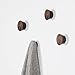 2Pcs Natural Wooden Coat Hooks, Wall Mounted Single Cone Wall Hook Rack, Decorative Craft Clothes Hooks (Black Walnut)