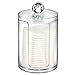 Bathroom Vanity Organizer Qtip Holder Apothecary Jar Set for Qtips,Cotton Pads,Cotton Swabs,Cotton Rounds,Makeup Sponges,Premium Quality Plastic Acrylic, Clear
