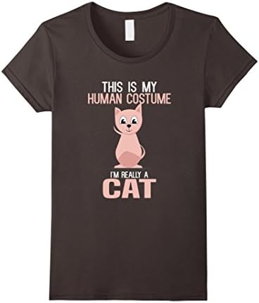 Womens This Is My Human Custome Im Really A Cat Lovers T-shirt XL Asphalt