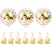 50pcs Gold Confetti Balloons, 12 Inch Latex Party Balloons with Golden Paper Confetti Dots for Wedding Engagement Party Decorations.