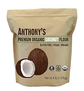 Organic Coconut Flour (4 Lb) By Anthony'S, Certified Gluten-Free, Non-Gmo & Kosher (628586529588)