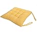 Corduroy Chair Pad - TKOOFN Expandable Polyethylene (EPE) Stuffed Seat Cushion [13.7x13.7inch] Square Chair Cushion for Home Furniture & Decor (package of 1, Yellow)