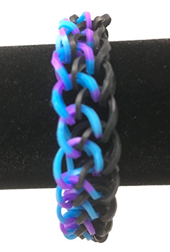 Loom rubber band bracelet set of 4 pieces dragon scale knit set # 4 black colors free shipping