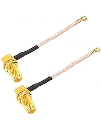 yotenko SMA Hembra a Mini PCI U. FL IPX IPEX Cable de extensión adaptador de conector RG178 para WiFi Antena 3.9" Pack de 2