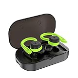 True Wireless Earbuds,TWS Earbuds Bluetooth 5.0 Headphones IPX7 Waterproof 3D Stereo Sound 12H Playtime with 650mAH Charging Case Wireless Earphones Noise Cancelling for iPhone and Android (Green)