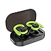 1018 Waterproof 5.0 True Wireless Earbuds,Super Bass Sound Built-in TWS Technology Interchangeable Small and Over-Ear Earhooks in Earphone (Light Green)