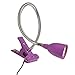 Newhouse Lighting LED Clip on Light/Clamp Lamp/Reading Book Light for Desk, Bed, Office, and Dorm Room, Purple