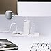 Conference Recessed Power Strip Socket,Power Grommet,Desktop Charging Station with 2-Outlet and 2 USB Ports (white)