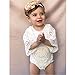 GRNSHTS Infant Baby Girl White Hollow Ruffles Sleeve Lace Romper Sunsuit Bodysuit (90cm / 12-18 Month, Pure White)