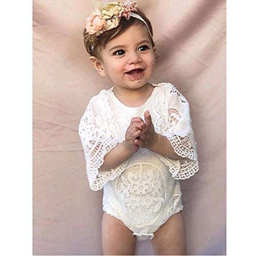baby girl white lace romper