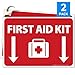 First Aid Kit Sign, (2 Pack) Sticker, 10x7 Inches, 4 Mil Vinyl Self Adhesive Durable Decal Stickers, Long Lasting, Weatherproof and UV Protected, Made in USA by SIGO SIGNS primary