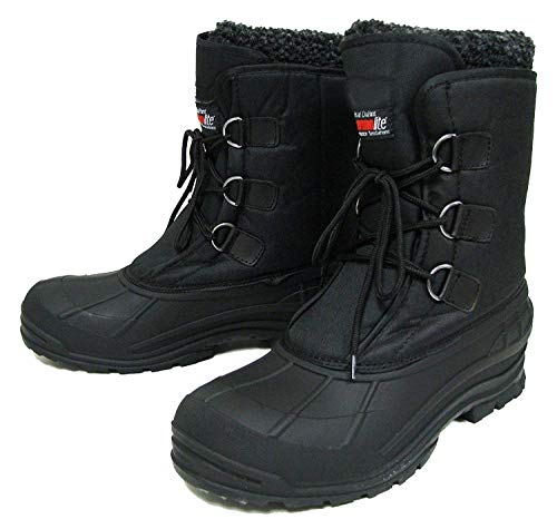 Climate X YC-6 Men's Winter Boots Cold Weather Waterproof Nylon Thermolite  Insulated Hiking Warm Snow Shoes (6 D(M) US, Black)