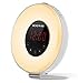 Hooway Wake-Up Light with Sunrise Simulation Alarm Clock & Sunset Fading Night Light,Plus 7 Colors Mood Light Beside Lamp,FM Radio & Snooze Function