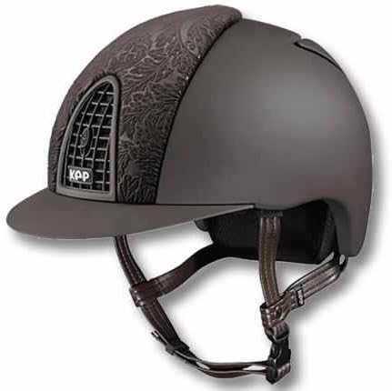 KEP Italia Chrome T Riding Helmet with Brocade Inserts