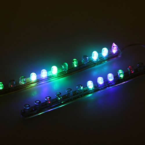MonkeyJack Set of 2 LED Light Bar for Roller Inline & Roller Skates, Switch Control, Choice of LED Colors - Colorful, 12cm