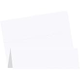 Blank Tent Cards Printable 3.5" x 11" 100 Sheets | Goefun White Place Cards for Table Setting 80 lb Pre-Scored Name Card for Meetings, Weddings &amp; Events
