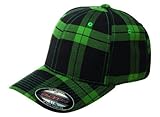 Original Fitted Flexfit Tartan Plaid Hat 6197 (Large/X-Large, Black/Green)