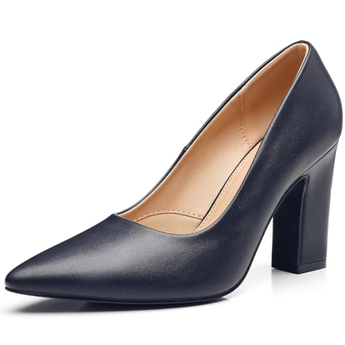 Trary Women's Navy Blue Block Heels