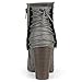 Brinley Co. Womens High Heel Corset Lace Chunky Heel Ankle Boots Grey 8