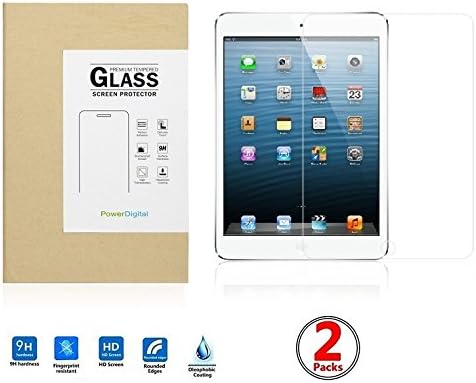 PowerDigital Tempered Glass Screen Protector for Apple iPad Mini 4th Generation - Highest Quality Premium Anti-Scratch Bubble-free Reduce Fingerprint No Rainbow Screen Protector [2 PACK]