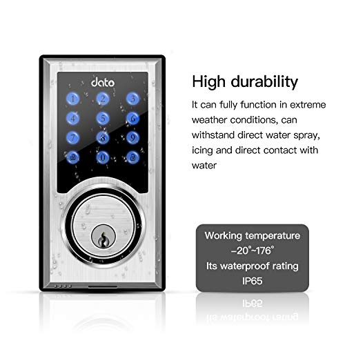 DATO KeylessEntry Door Lock Deadbolt Keypad Electronic Front Door