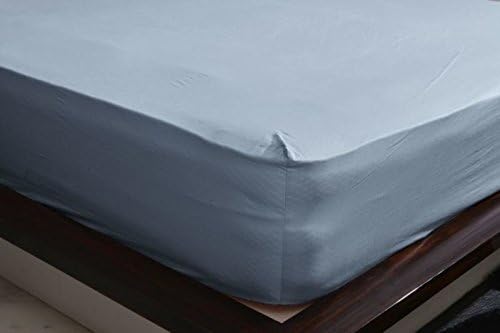 Chenille Linen Collections 800 Thread Count 100% Egyptian Cotton Ultra Soft 1 piece Fitted Sheet (Bottom Sheet Only) 15" Deep Pocket Premium Quality King Size Light Blue Color