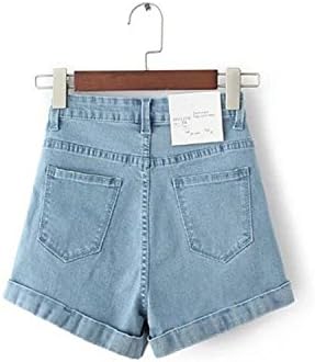 Women Euro Style High Waist Denim Shorts Stretch Casual Basic Jeans Shorts Shorts for Summer Spring Autumn Sky Blue 29