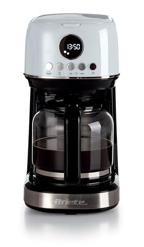 , Moderna 1396 Filterkaffeemaschine zur Zubereitung von Amerikanischer Kaffee, für bis zu 15 Tassen, Glaskaraffe, Warmhalteplatte, LCD-Display, herausnehmbare und waschbare Filter, Schwarz
