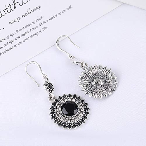 Women Boho Drop Dangle Earrings, Bohemia National Wind Restoring Ancient Ways Sunflower Hoop Earrings