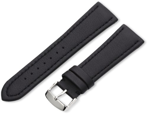 Hadley-Roma Men's MSM739RA 240 24-mm Black Genuine 'Lorica' Leather Watch Strap