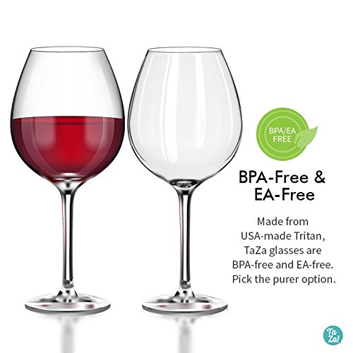 Unbreakable Red Wine/Pinot Noir glasses - 100% Tritan Dishwasher-safe, shatterproof plastic wine glasses - Smooth Rims -Set of 4 (22oz Stemmed Red) by TaZa - Thumbnail 5