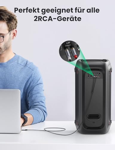 UGREEN USB C to RCA Audio Cable Type C to 2RCA Stereo Adapter Cable (1.5 m) | Type C auf 2RCA Stereo Adapterkabel kompatibel mit iphone 17 Serie, Galaxy S25 Serie, iPad Pro/Air, MacBook Pro, Mac mini M4