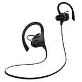 Wireless Bluetooth Headphone, Esonstyle Bluetooth V4.1 Sports Headset Sweatproof In-ear Earbud with Microphone Noise-Cancelling for iPhone 7 Plus Samsung Galaxy and more Small Case Bag as Gift (Black)