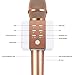 TOSING 008 Wireless Bluetooth Karaoke Microphone，Louder Volume 10W Power, More Bass, 3-in-1 Portable Handheld Double Speaker Mic Machine for Android/PC (Rose Gold)