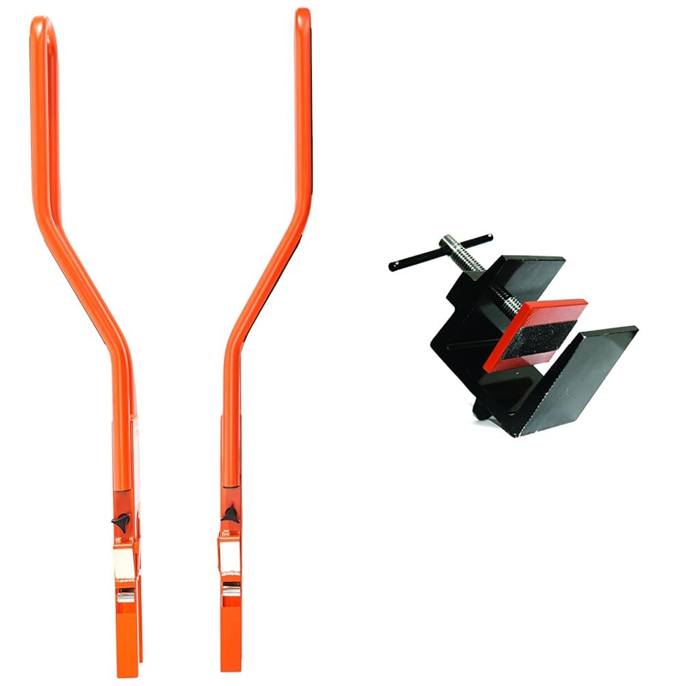 Guardian Fall Protection 10800 Safe-T Ladder Extension System, Orange & 10808 Ladder Stability Anchor Includes 2-Foot and 3-Foot Strap, Black Image