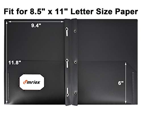 Umriox-6-Pack-Plastic-Two-Pocket-Folders-with-Prongs-Letter-Size-Plastic-Folders-with-Pockets-for-School-Work-Home-Documents-Office-File-Black