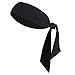 V-SPORTS Dri-Fit Head Ties Tennis Headbands Sweatbands Performance Elastic and Moisture Wicking, Black/White/Gray, 3 Piece, One Size, 40.16”L/2.37
