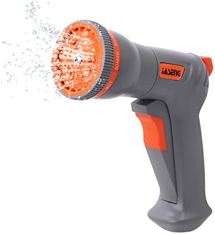 Garden Hose Nozzle Spray Nozzle,Heavy Duty High Pressure FITCHMALL New Single-hand 9 Adjustable Watering Patterns With Brass Connector,Flow Control 0-Max,For Car Washing,Garden Watering,and Shower Pet
