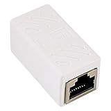 Ethernet RJ45 Adapter - Shielded in-Line Coupler for Cat7/Cat6/Cat5e/cat5 Ethernet Cable Extender Connector - Female to Female, White
