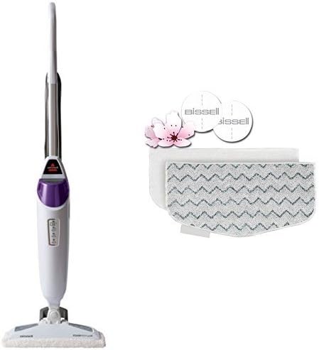 Bissell 19404 PowerFresh Pet Steam Mop & BISSELL PowerFresh Steam Mop Pads (2 pk) with Fragrance discs (4 ct), 5938
