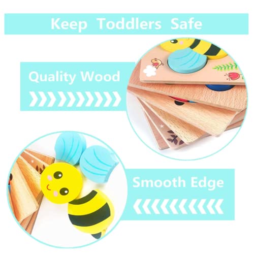 AM ANNA Wooden Puzzles for Toddlers 1-3 Year Old Girl Toy, Baby Montessori Toys 12-18 Months Birthday Gifts,Wooden Animal Puzzles Toy Life Learning Educational Preschool Toys - 6 Pack (6 Pack)