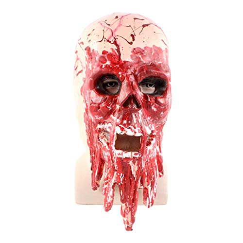 Walking Dead Full Head Mask, Scary Latex Mask, Novelty Zombie Costume Party Rubber Latex Mask for Halloween
