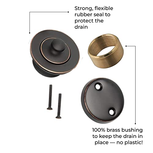 Oil-Rubbed Bronze Tub Drain Stopper Kit - Bathtub Drain, Bushing, Face ...