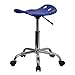 Flash Furniture Taylor Vibrant Nautical Blue Swivel Tractor Seat and Chrome Stool with Contoured Comfort Seat