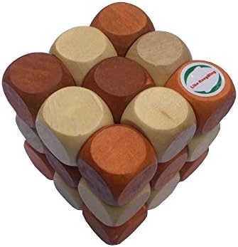 Puzzle games ,Wooden Brain Teaser Puzzle KongMing Lock"Dragon Wagging Tail" as Gift for Kids/Adults ,Birthdays, Valentine's day, Easter, Christmas,DIY Present Packing (4.7cm4.7cm4.7cm)