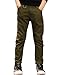Boys' Elastic Waistband Slim Fit Jogging School Pants for Kids Size 6-18 Army Green, 130 (US Size 8)