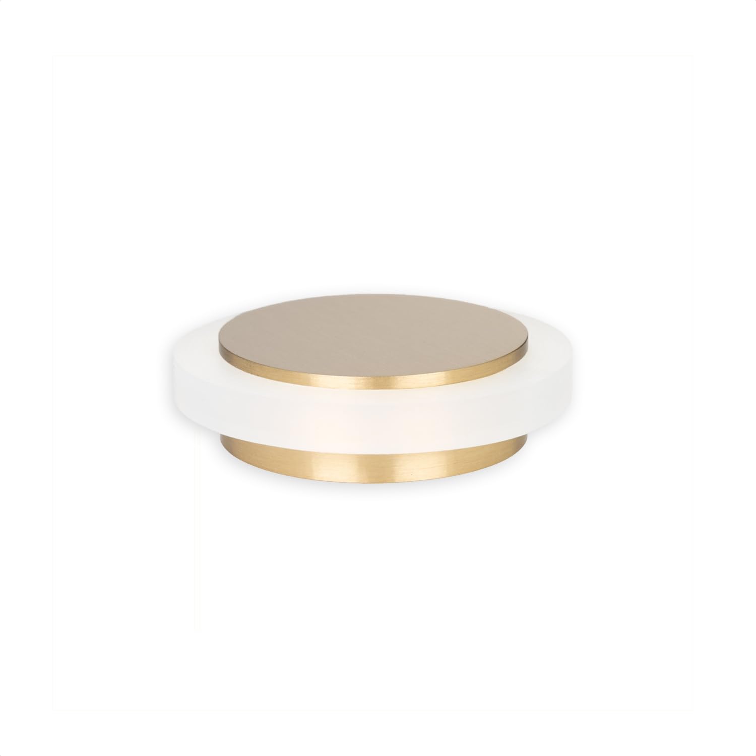 EVI Herrajes | Adhesive Brass Door Stop | Ø35x13mm | Gold Finish | White Natural Silicone Rubber | Minimalist Design | Mod. I-203X12-BLMT