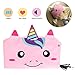 VCOM Kids Headphones, Volume Limited Girls Earphones with Thin Removable Speakers & Soft Washable Fleece Sleeping Headband 3.5mm Jack Compatible for iPad Kindle Tablet Laptop Smartphone(Pink Unicorn)